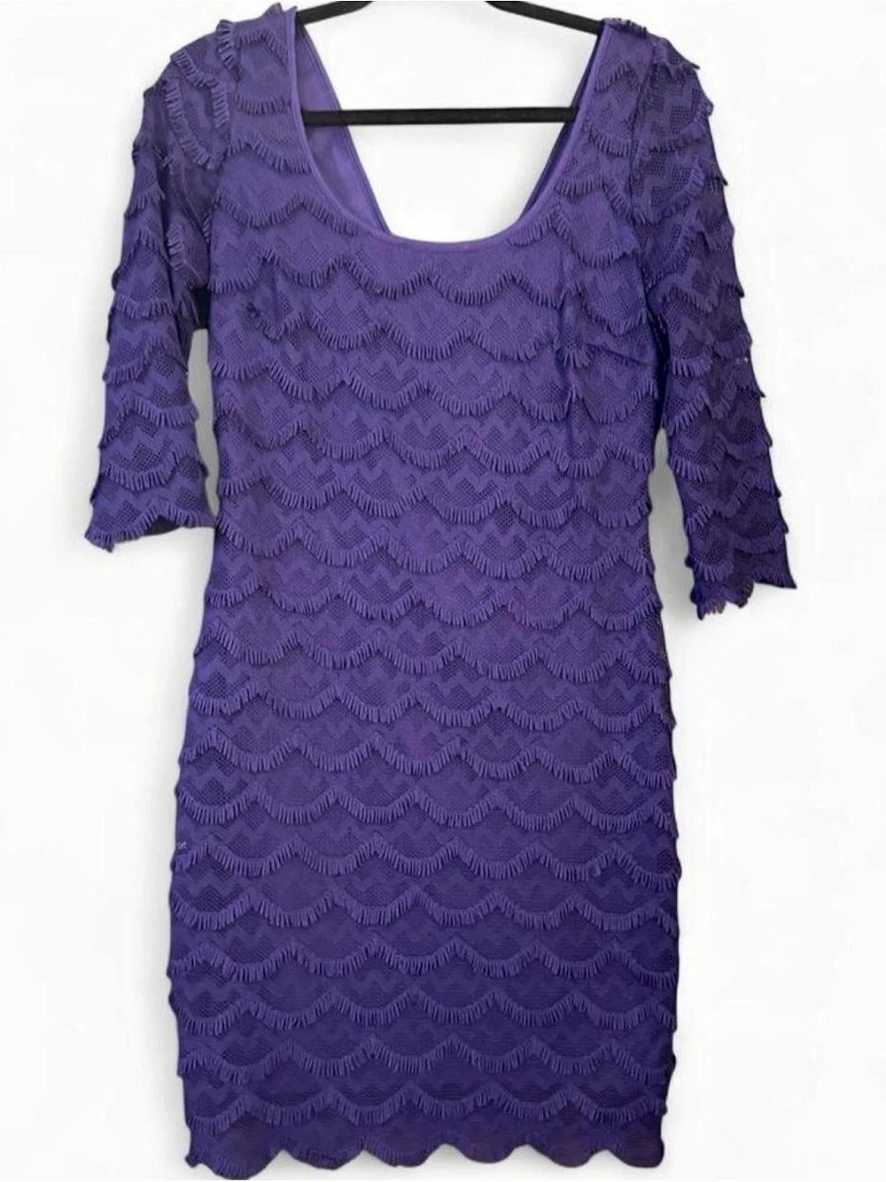 GUESS Purple Lace Bodycon Dress – Size 10